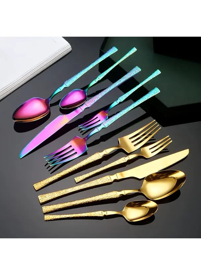 40pcs Golden Stainless Steel Cutlery Set Mirror Finish Dishwasher Safe - Image 2